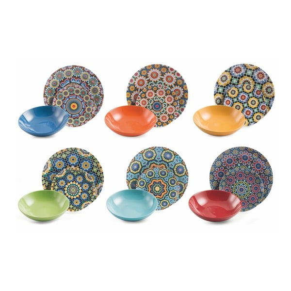 Set 18 vase din porțelan și ceramică Villa d'Este Marrakech, multicolor