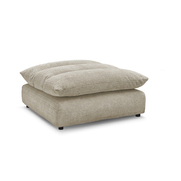 Taburet bej cu tapițerie din chenille Neil – Bobochic Paris