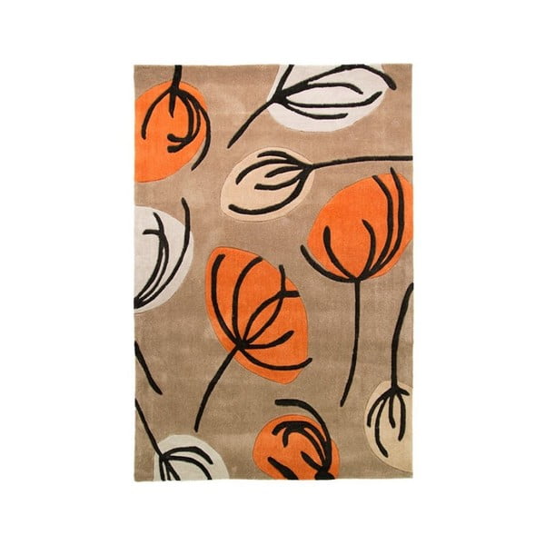 Covor Fifties Floral 120 x 170 cm, portocaliu
