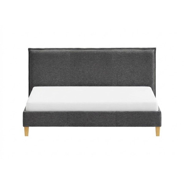 Pat matrimonial gri închis tapițat cu somieră 180x200 cm Tina – Ropez-image-2