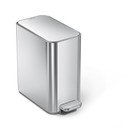 Coș de gunoi argintiu mat cu pedală din oțel 5 l – simplehuman