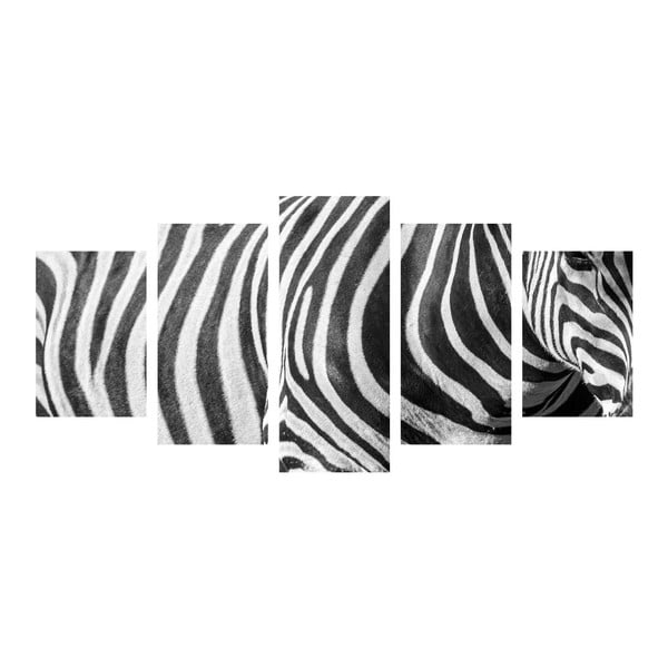 Tablou din mai multe piese Black&White Zebra