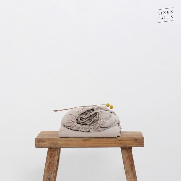 Cearșaf bej din fibre de cânepă 200x180 cm - Linen Tales