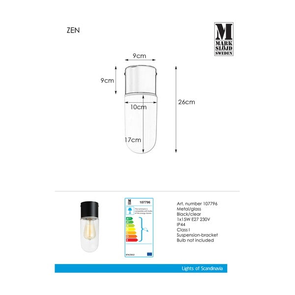 Plafonieră Markslöjd Zen Ceiling Black Clear, negru-image-2