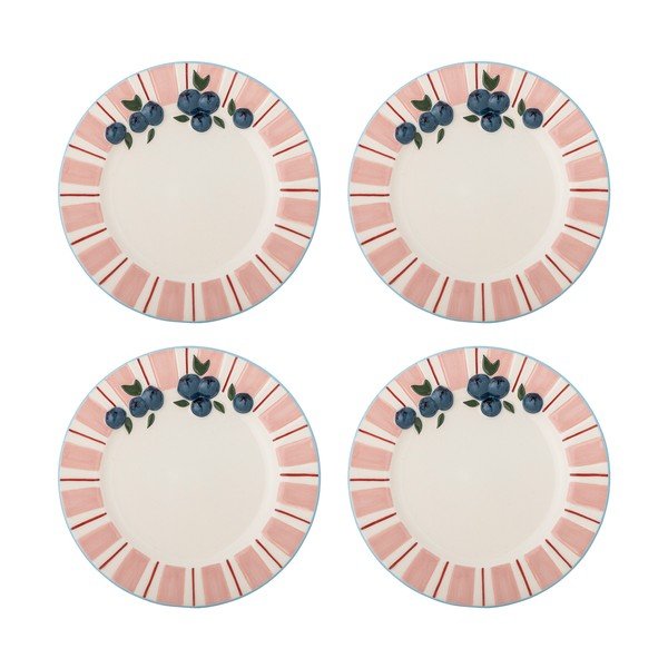 Farfurii roz/crem 4 buc. pentru desert  din gresie ø 20,5 cm Carry – Bloomingville