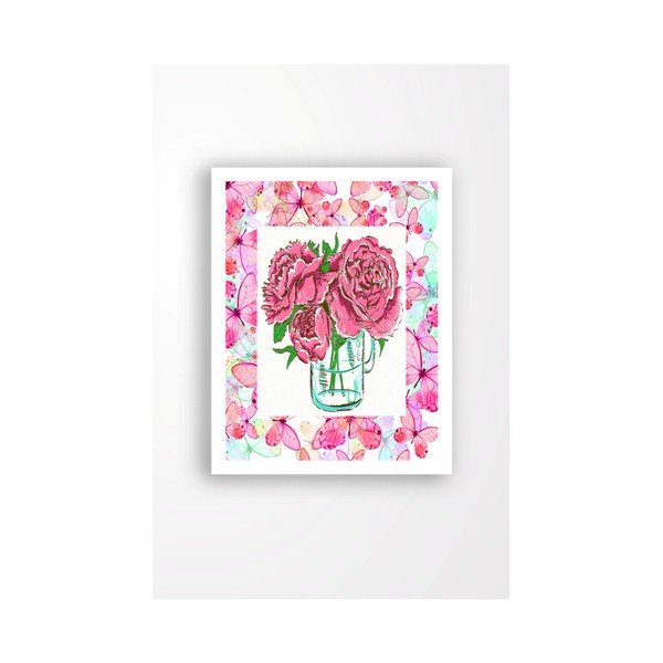 Tablou pe pânză în ramă albă Tablo Center Cut Roses, 29 x 24 cm