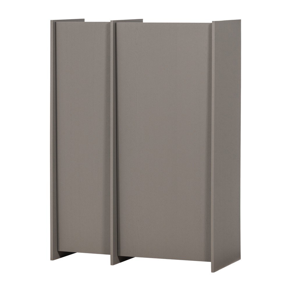 Dulap gri cu aspect de lemn de frasin 102x140x44 cm Brock âu0080WOOOD