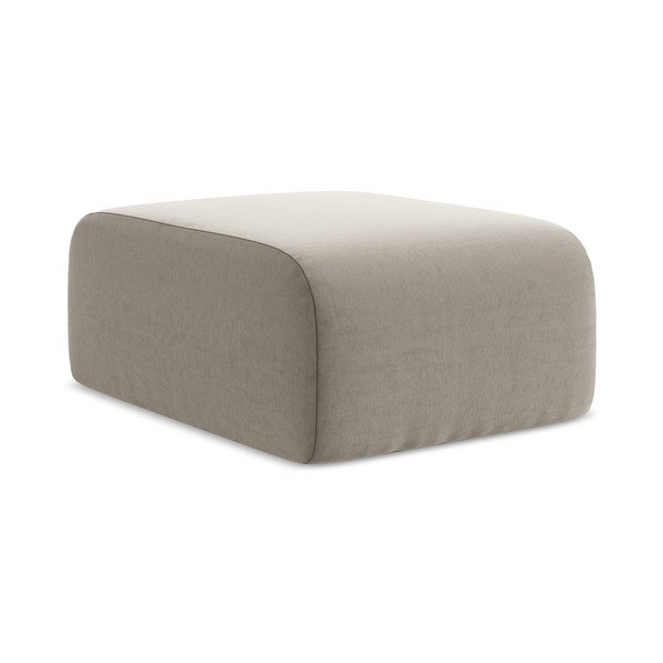 Taburet maro deschis cu tapițerie din catifea Lani – Makamii