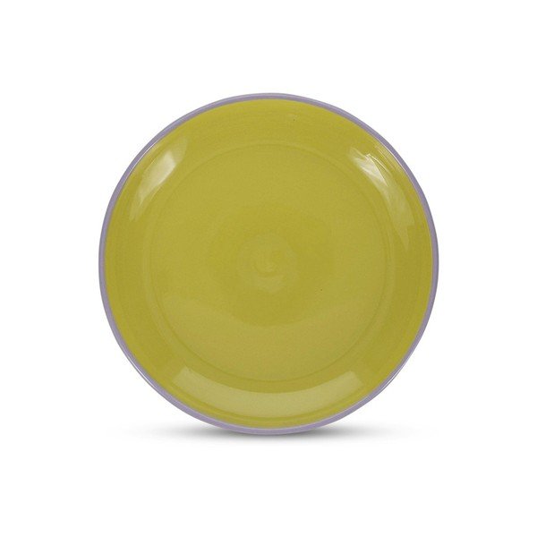 Farfurie verde/mov pentru desert  din gresie ø 18 cm Duo – ONA