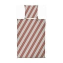 Lenjerie de pat cărămizie/bej din bumbac satinat pentru pat de o persoană 140x200 cm Diagonal – Mette Ditmer Denmark