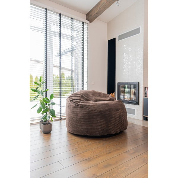 Fotoliu puf pentru copii cărămiziu cu tapițerie din catifea reiată Om 85 – SLOWDOWN-image-1