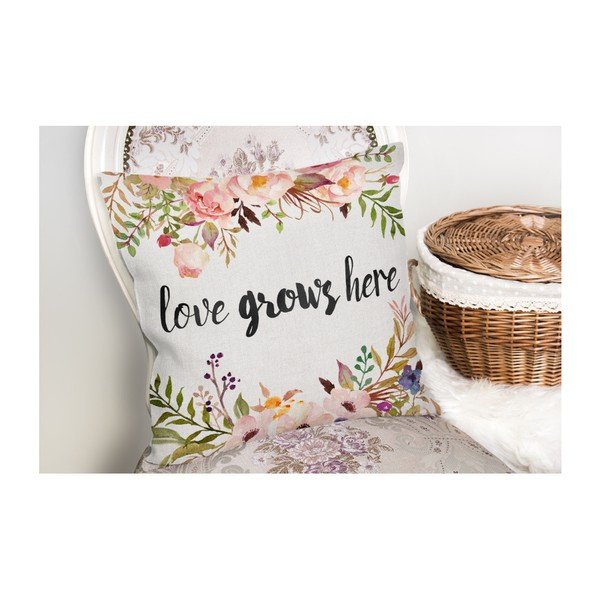 Față de pernă Minimalist Cushion Covers Love Grows Here, 45 x 45 cm-image-2