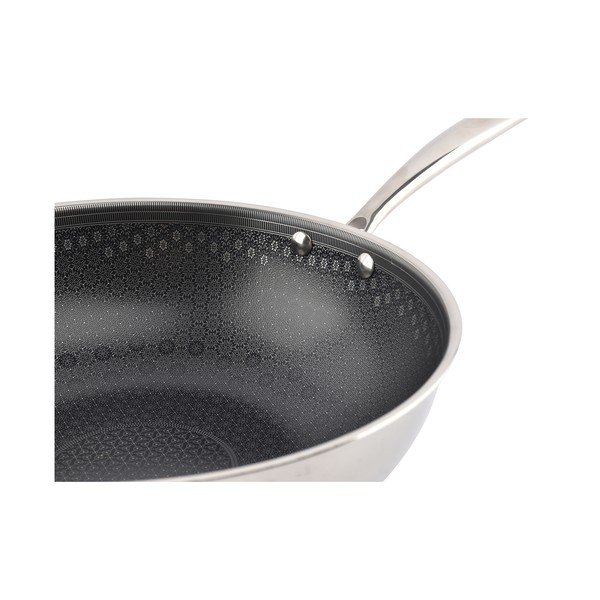 Tigaie tip wok cu suprafață antiaderentă din oțel inoxidabil ø 31,5 cm Fusion – BonBistro-image-1