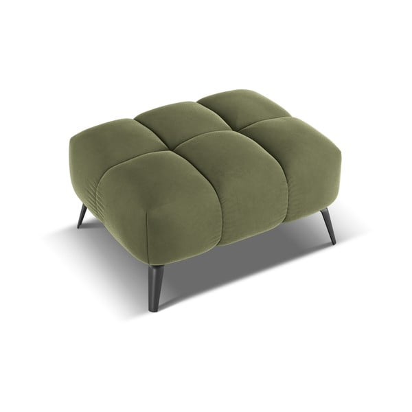 Taburet verde cu tapițerie din catifea Nalu – Makamii-image-3