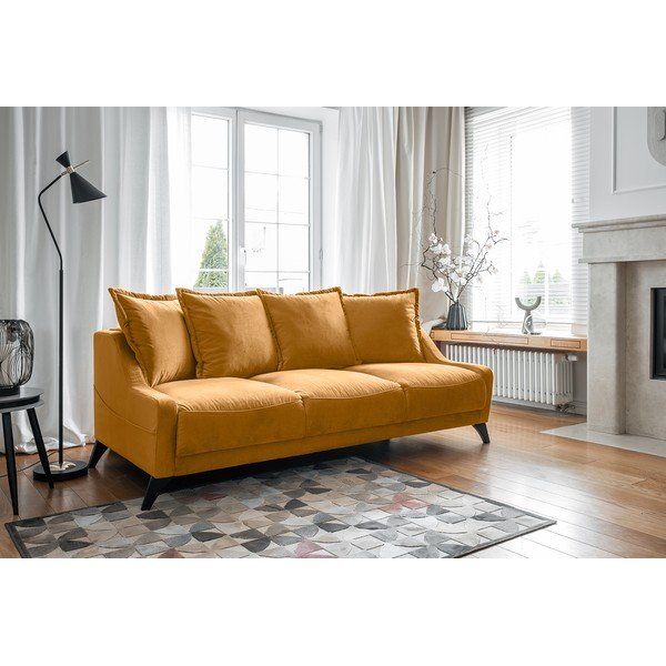 Canapea din catifea Miuform Royal Rose, galben muștar-image-2