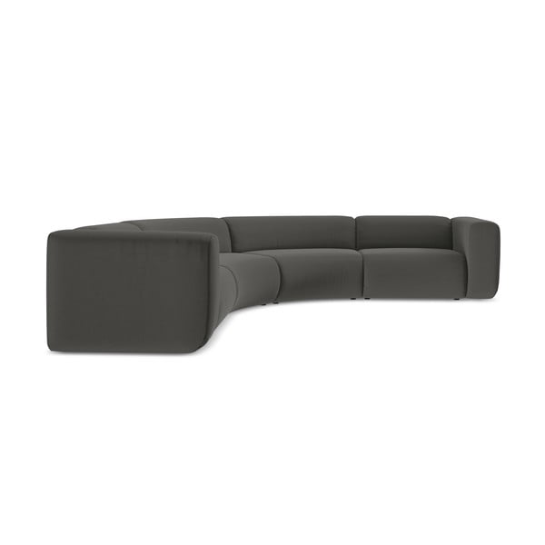 Colțar gri cu tapițerie din catifea Ekahi – Makamii-image-2