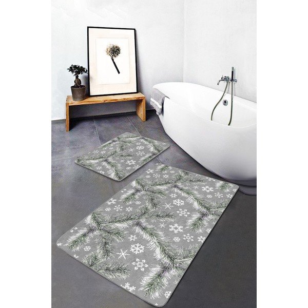 Covorașe de baie gri 2 buc. 60x100 cm – Mila Home-image-1