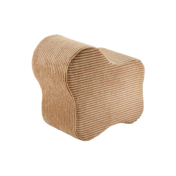 Puf de copii maro cu tapițerie din catifea reiată Cloud – Wigiwama-image-2