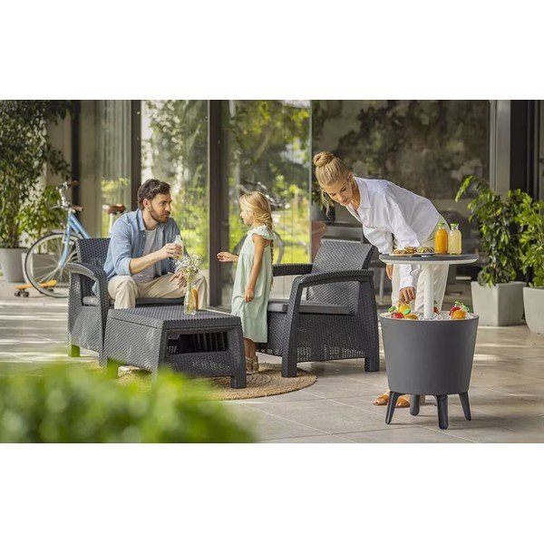 Masă de grădină cu frapieră rotundă din plastic ø 49,5 cm Cool – Keter-image-1