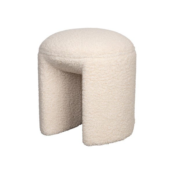 Scaun tip taburet crem tapițat Noxx – White Label