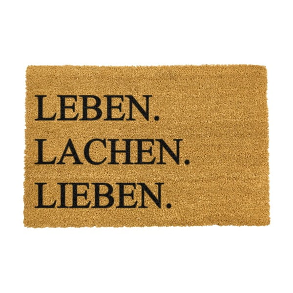 Covor intrare Artsy Doormats Leben Lachen Liben, 40 x 60 cm
