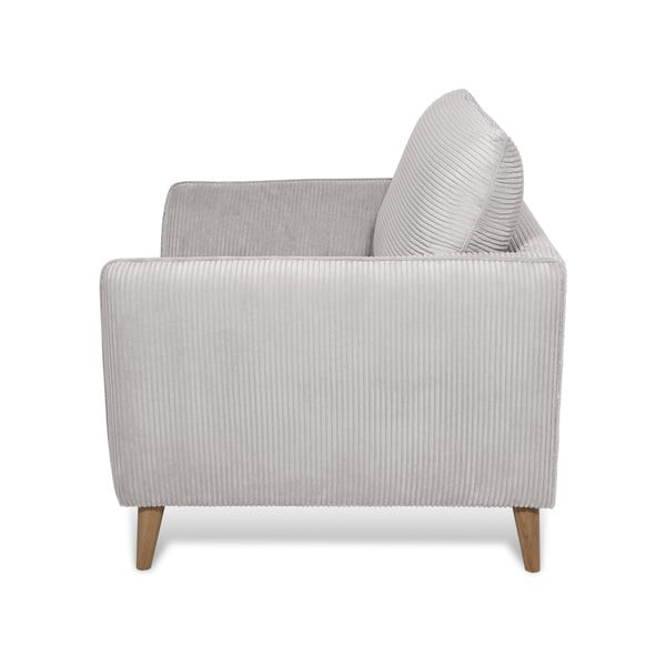 Fotoliu gri deschis cu tapițerie din catifea reiată Paris – Scandic-image-3