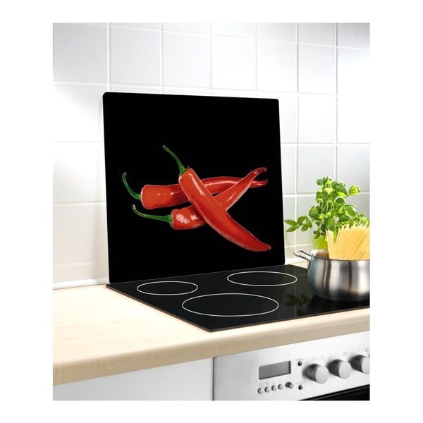 Protecție din sticlă pentru peretele de lângă aragaz Wenko Peperoni, 50 x 56 cm-image-1