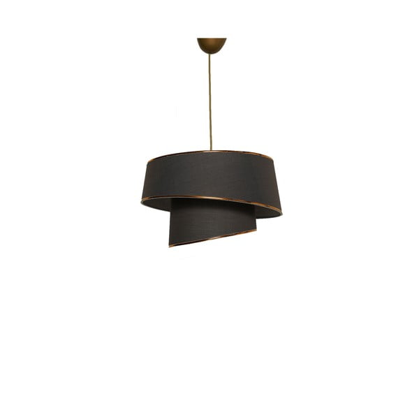 Lustră gri antracit/aurie cu abajur textil ø 32 cm Barette – Opviq lights