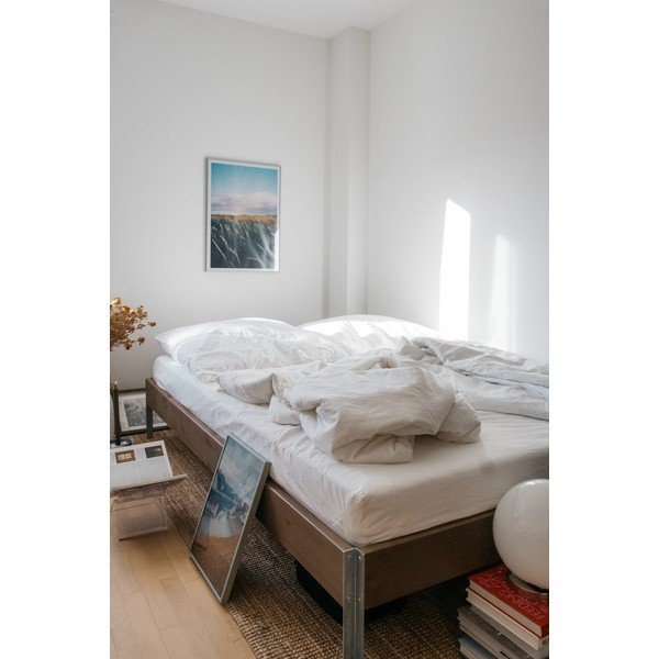 Pat matrimonial maro din lemn de pin cu somieră 160x200 cm Core – Karup Design-image-4