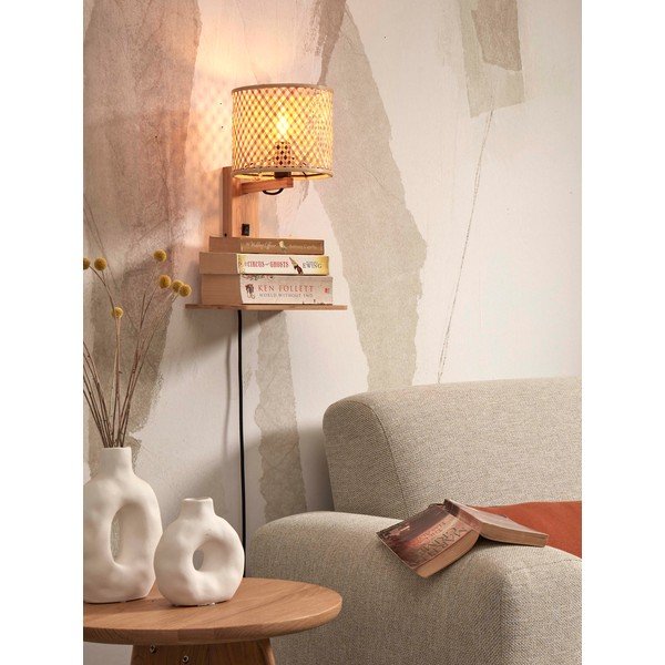 Aplică de perete în culoare naturală ø 18 cm Java – Good&Mojo-image-1