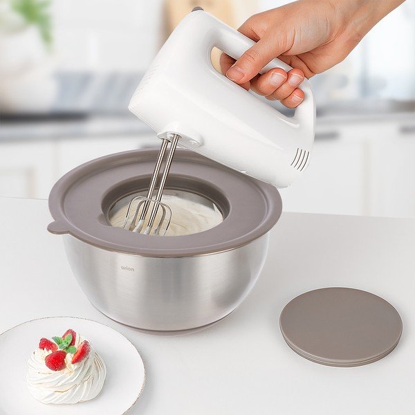 Bol argintiu din oțel inoxidabil ø 26 cm Beige – Orion-image-1