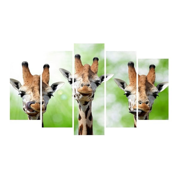 Tablou din mai multe piese pe pânză Animal Giraffe