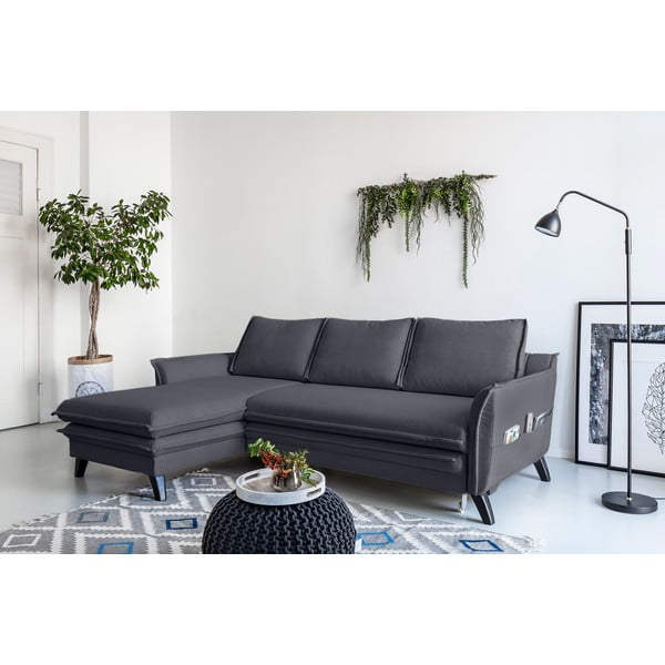 Colțar extensibil cu șezlong pe partea stângă Miuform Charming Charlie, gri antracit-image-3