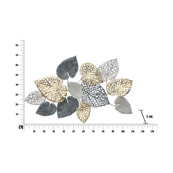 Decorațiune suspendată metalică Mauro Ferretti Ory -C-, 110 x 66 cm, motive frunze-image-2