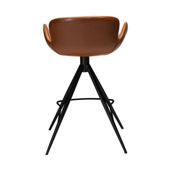 Scaun bar din piele ecologică DAN–FORM Denmark Gaia, înălțime 87 cm, maro coniac-image-2