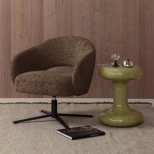 Fotoliu maro cu tapițerie din chenille Pico – WOOOD-image-1