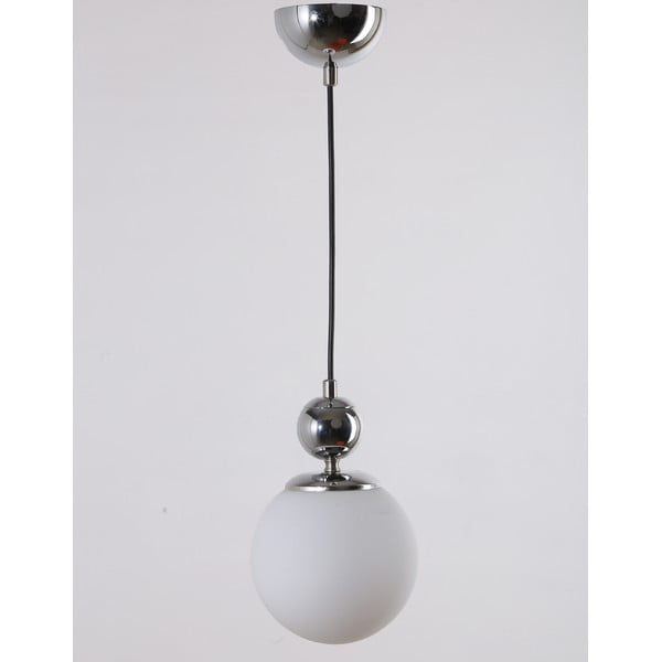 Lustră argintie cu abajur din sticlă ø 15 cm Marble – Squid Lighting