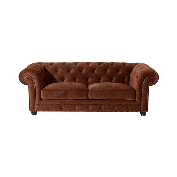 Canapea Max Winzer Orleans Velvet, 216 cm, maro
