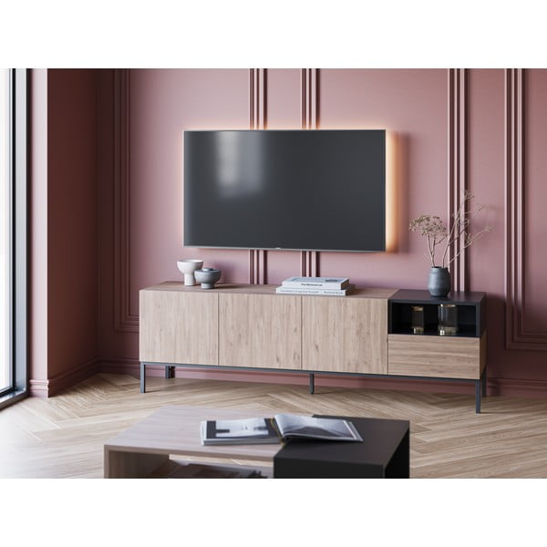 Comodă TV în culoare naturală 180x55 cm Cailin – Marckeric-image-1