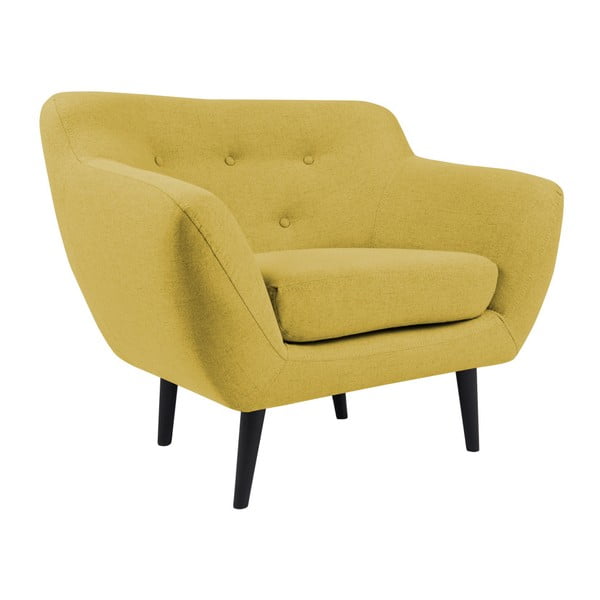 Fotoliu cu picioare maro Mazzini Sofas Piemont, galben-image-3