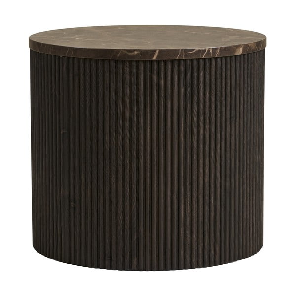Măsuță auxiliară rotundă cu blat cu aspect de marmură ø 45 cm Rota – House Nordic-image-3