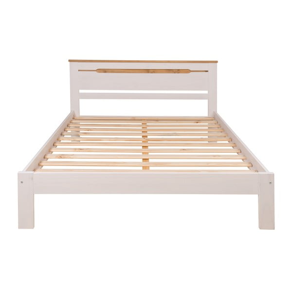 Cadru pentru pat dublu din lemn de pin Marckeric Elisa, 150 x 197,5 cm, alb