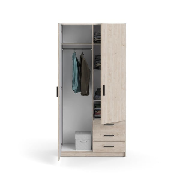 Șifonier în culoare naturală cu aspect de lemn de stejar 99x200 cm Sprint – Tvilum-image-2