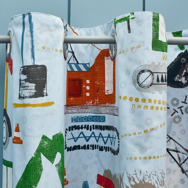 Draperii pentru copii albastre 2 buc. 168x183 cm Digger Dreams – Catherine Lansfield-image-3