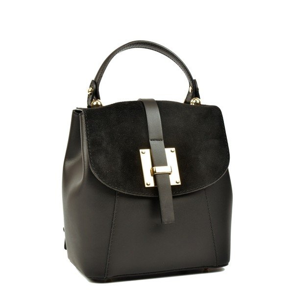 Rucsac din piele Carla Ferreri Hagana, negru-image-2