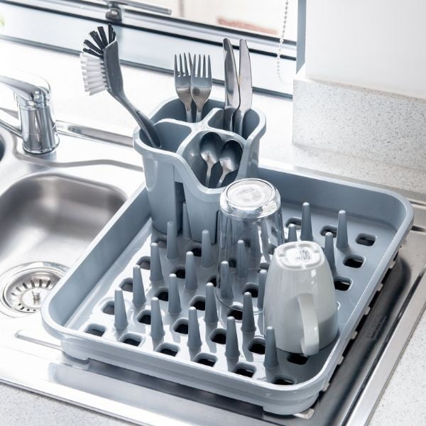 Scurgător de vase gri din plastic 38x33,5 cm Eco Range – Addis-image-4