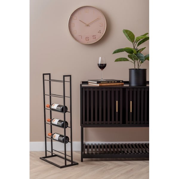 Raft pentru sticle de vin negru din metal număr de sticle 5 38x84,5x20 cm Single Floor – PT LIVING-image-4