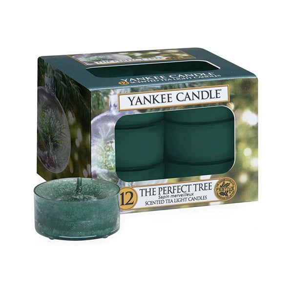 Set 12 lumânări parfumate Yankee Candle The Perfect Tree, timp de ardere 4 h