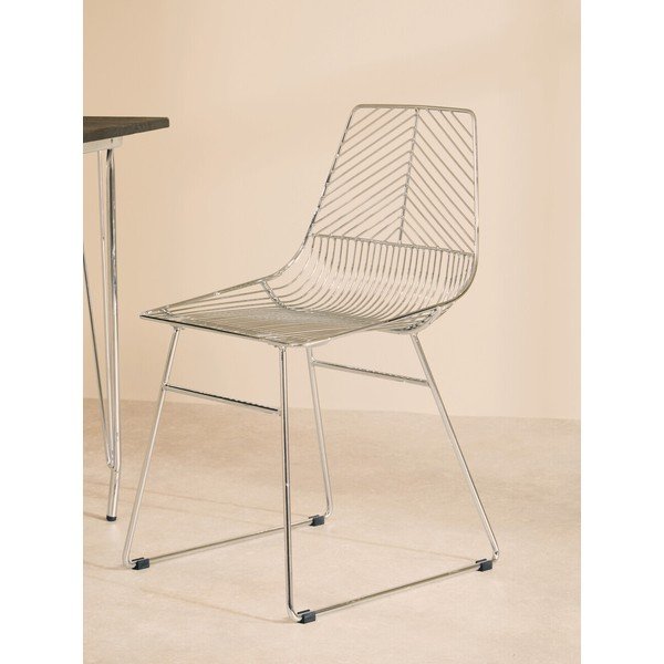 Scaun de dining argintiu din metal District – Premier Housewares-image-1