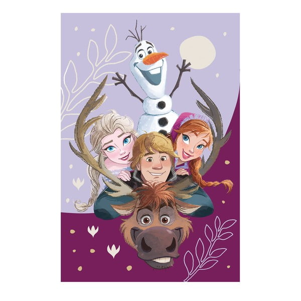 Pătură pentru copii mov din micropluș 100x150 cm Frozen Family – Jerry Fabrics